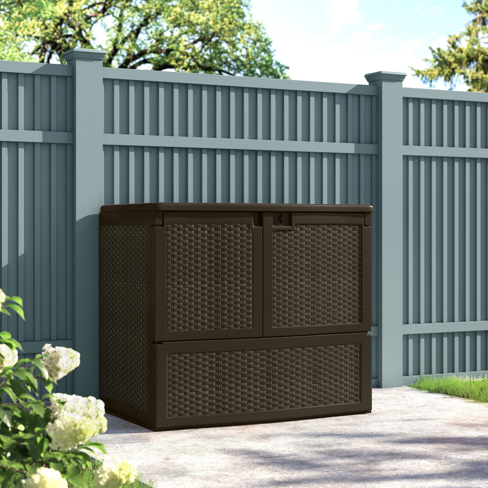 Suncast Outdoor Java 4 ft. W x 2 ft. 7 in. D Horizontal Storage Shed & Reviews